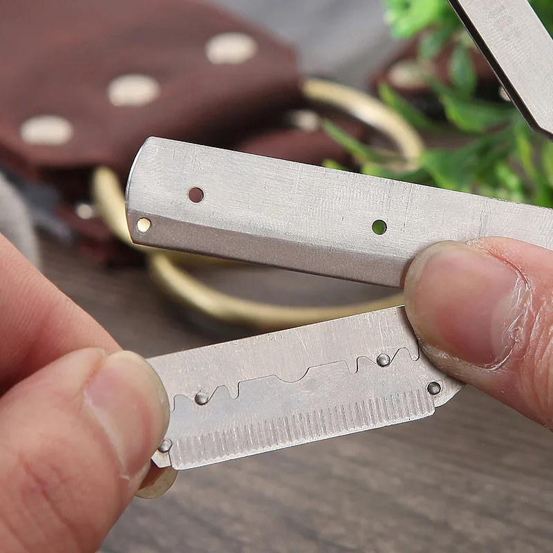 OEM Wooden Handle Straight  Blade Razor Disposable Barber Razor Stainless Steel Shavette For Men Shaving