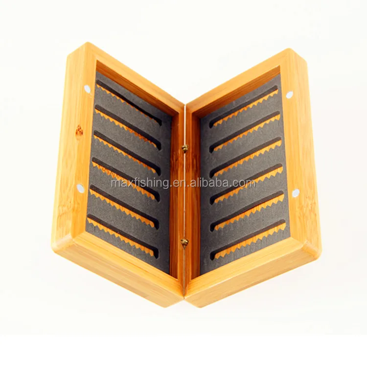 Small Slim bamboo fly fishing wooden fly box