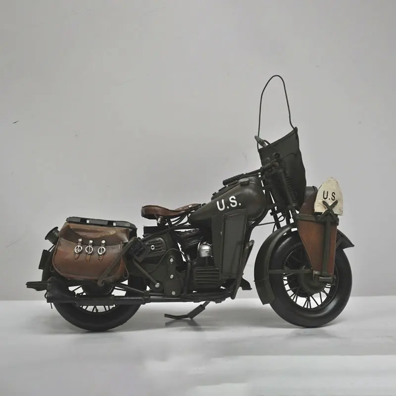 Vintage industrial style manual iron art metal craft motorcycle models