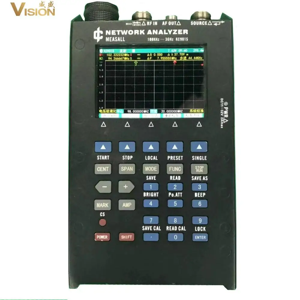 KC 901S 100 кГц-3 ГГц Частотный Электрический инструмент портативный векторный сетевой анализатор