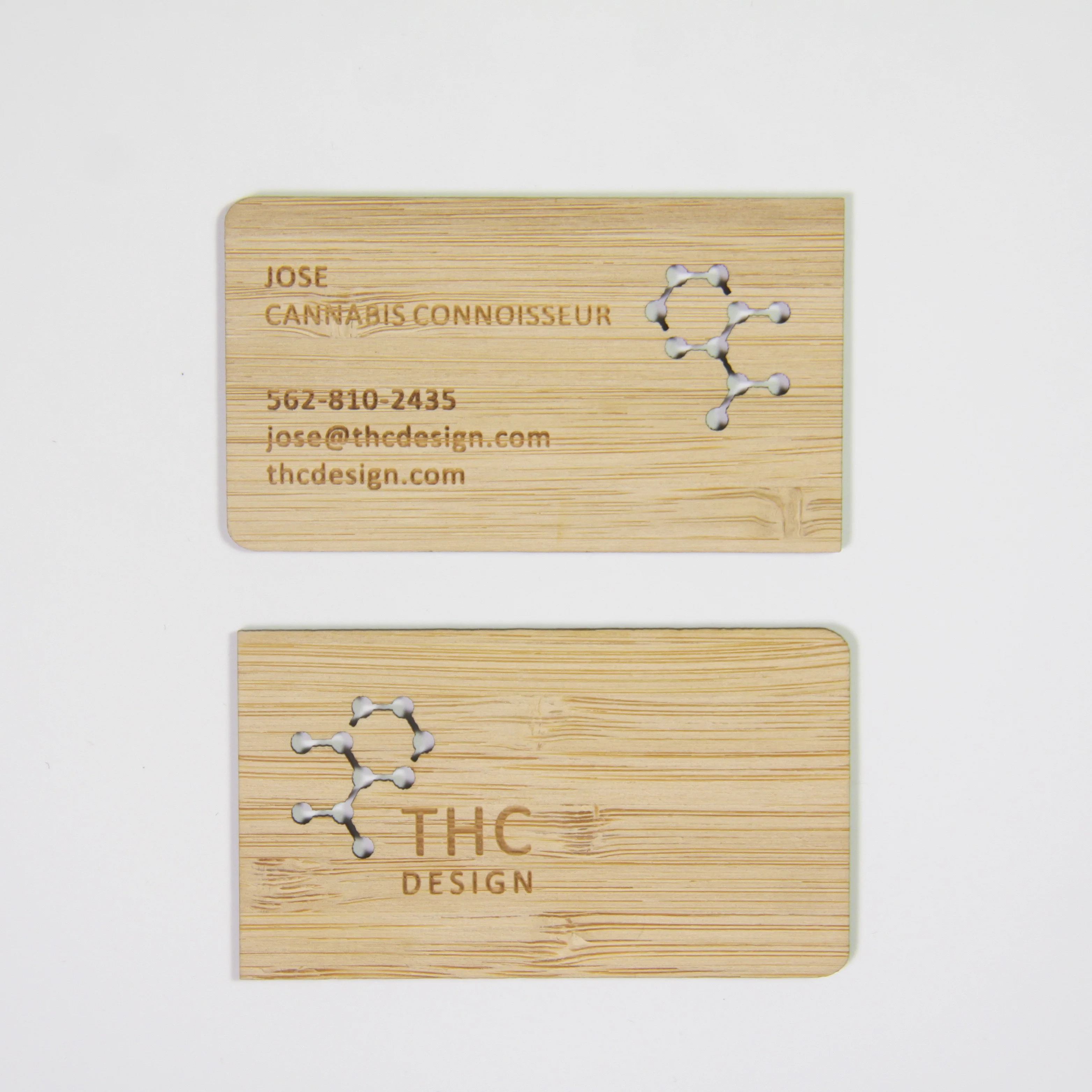 Thank you card Bamboo Wood cheap handmade laser engraved card