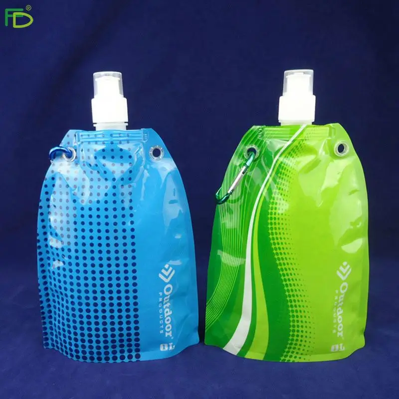 1l/33.8 oz Lightweight Flat  Rollable Reusable Empty Plastic Collapsible Hydro Canteen Water Bottle for Compact Storage