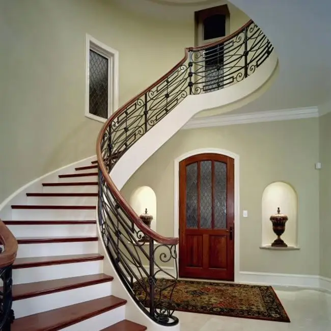 Iron staircase pictures wooden tread curved staircase stairway