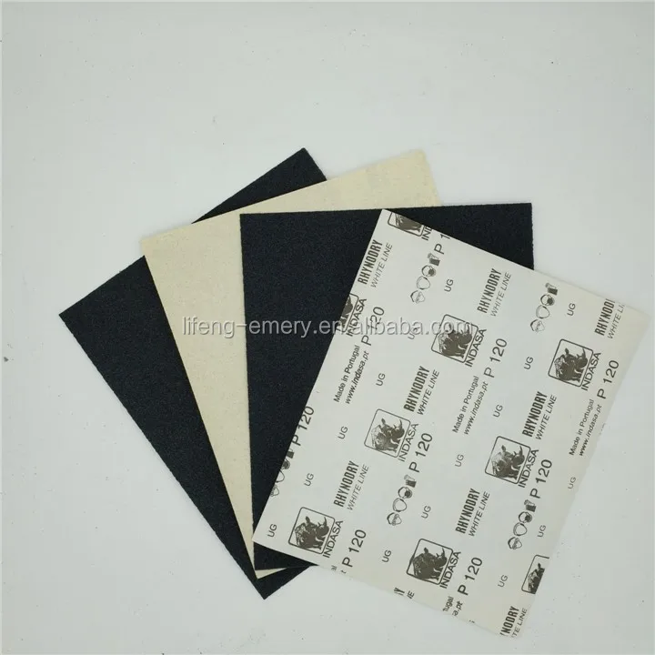 Portugal brand indasa whiteline Folhas abrasives stearate coated waterproof abrasive paper