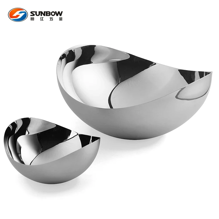 Customized Mirror Polished Stainless Steel  Restaurant Salad Bowl
