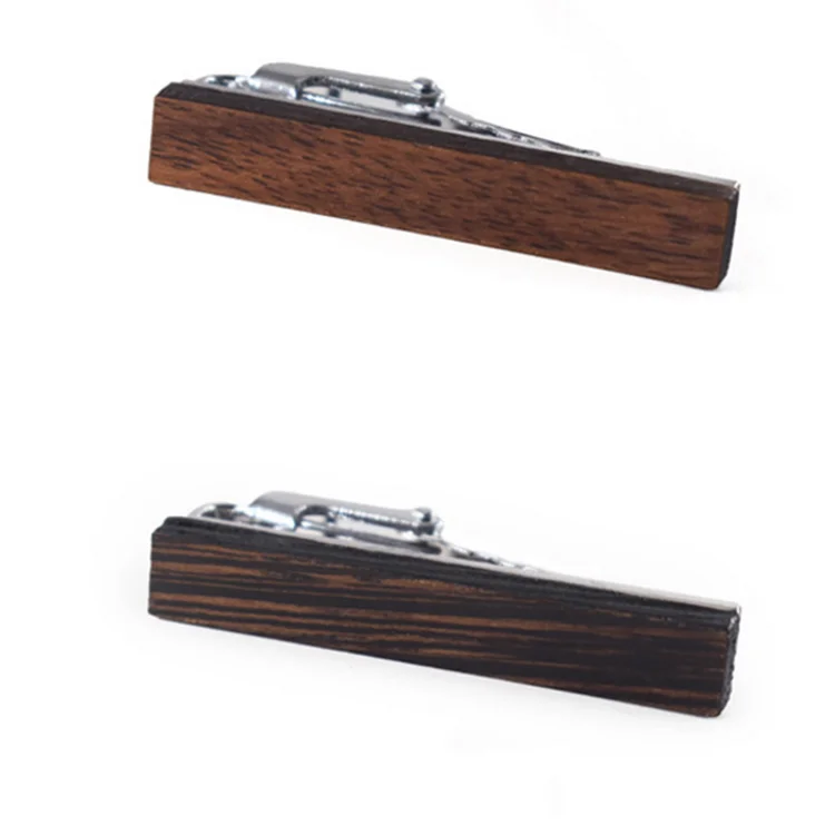 wooden cufflinks tie clip set with custom logo