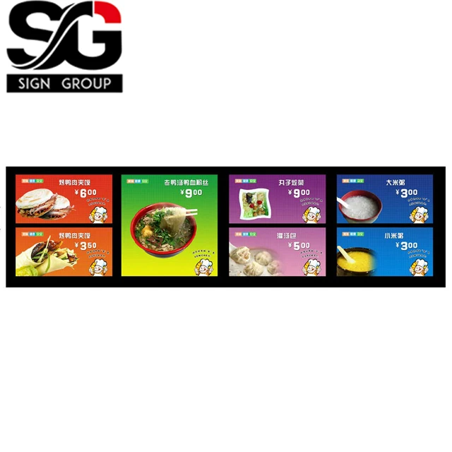 Aluminum Changeable Chef Menu Board kfc Menu Display