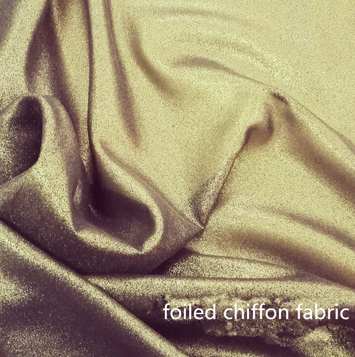 hot sale fashion metallic pink colorful foil chiffon fabric for women dress