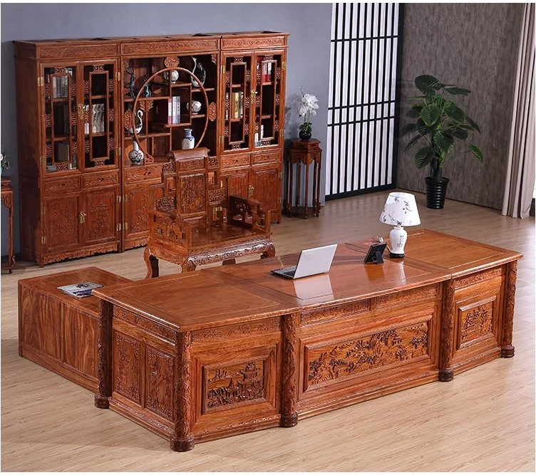 Rosewood luxury home office Environment friendly furniture manager director executive Clerk  desk