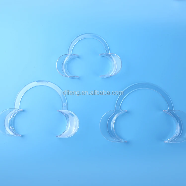 Disposable transparent C shape mouth opener / dental lip and cheek retractor for teeth whitening