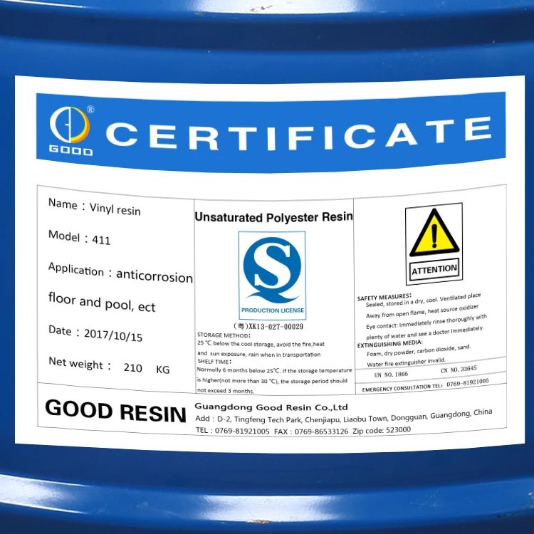 Chemicals Vinyl resin Corrosion-resistant resin resistant to high temperature acid and alkali