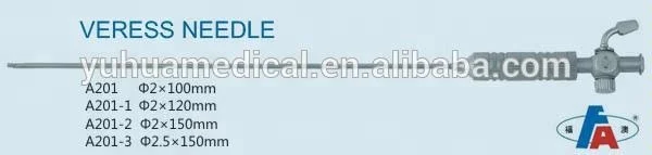 Laparoscopic reusable veress needle 2*120mm for insufflator