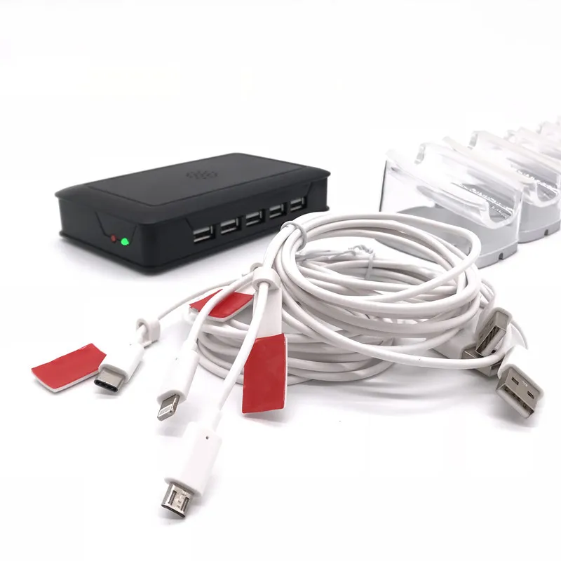 10 ports phone tablet retail shop security alarm charging remote display holder