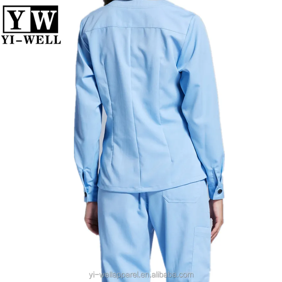 New style hot sale long sleeve nurse uniform set fashionable nurse uniform designs