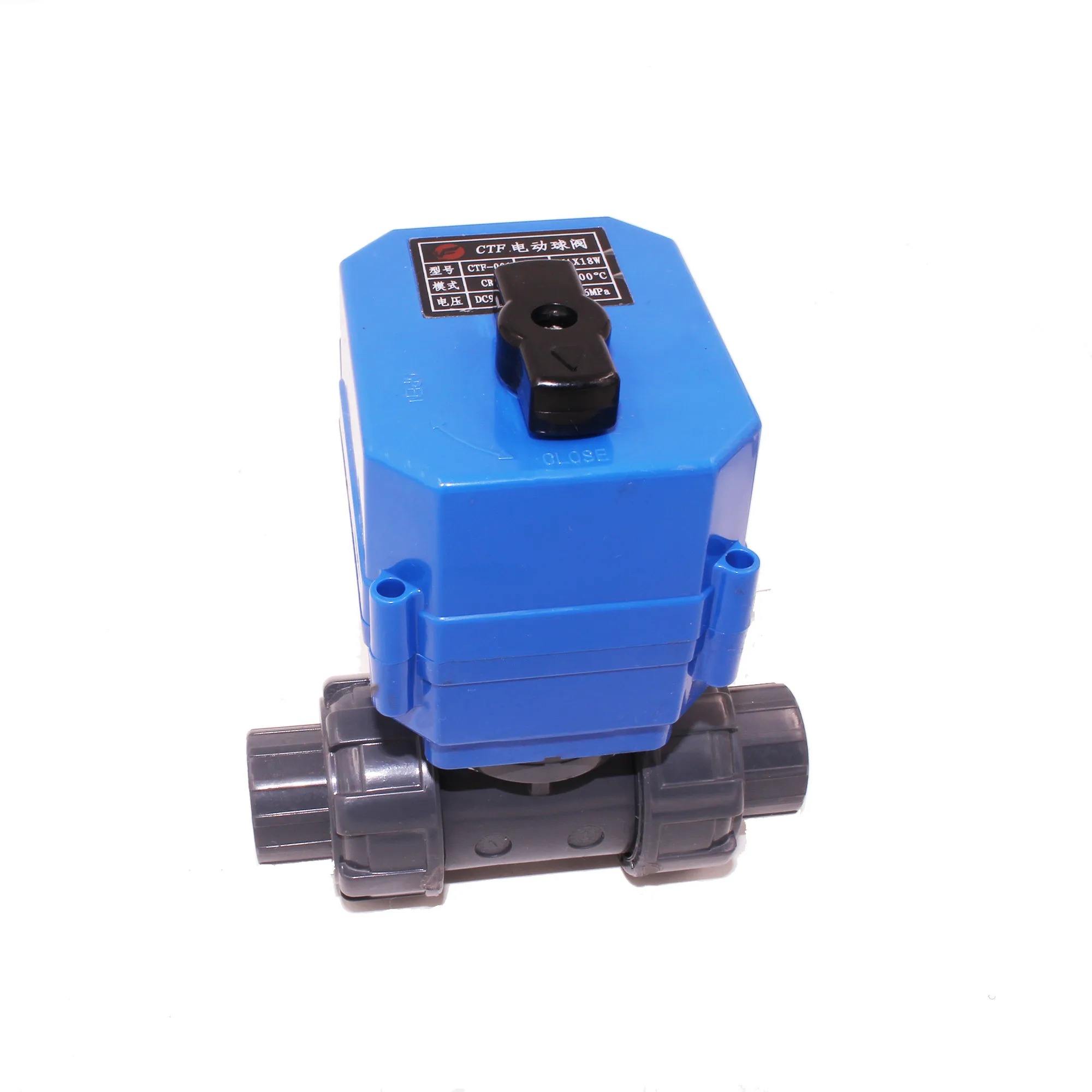 Long lifespan plastic electric actuator 2-way motorized pvc ball valve 24V 220V