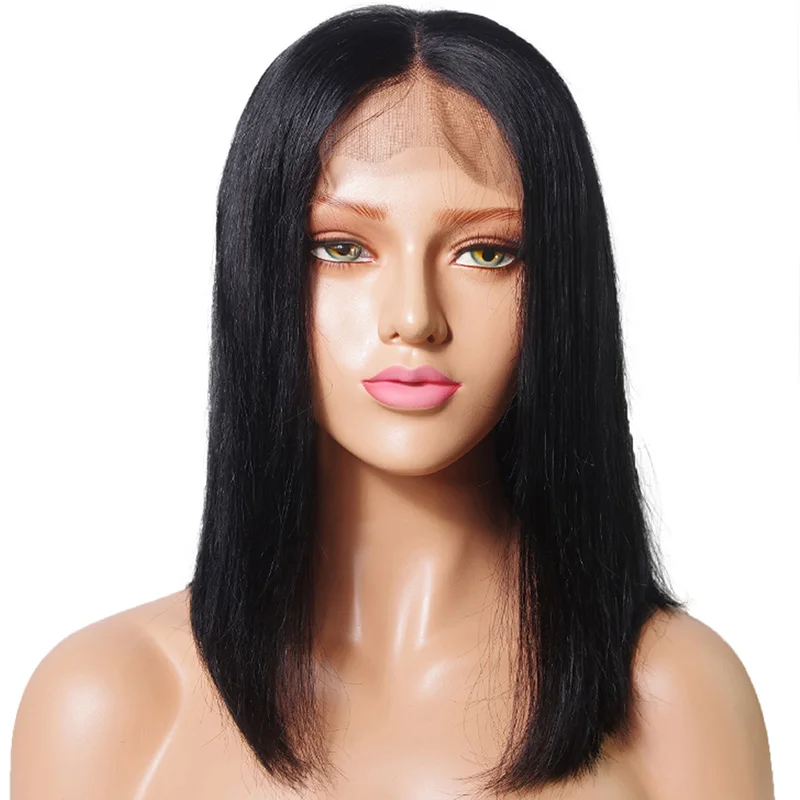
Short Bob Human Hair Lace Front Wigs For African American, silky straight brazilian hair female high quality lace frontal wig 