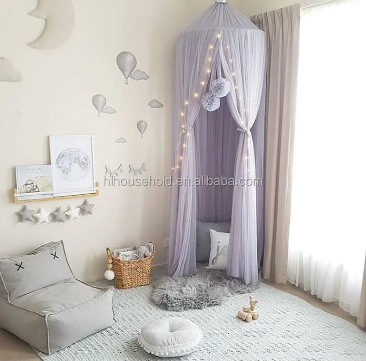 
Kids Bed Canopy Bed Curtain Round Dome Hanging Mosquito Net Curtain Moustiquaire Zanzariera For Baby Kids Playing Home Klamboe 