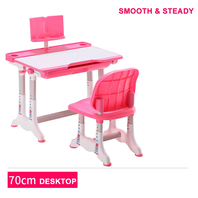 Tilt switch Height adjustable Folding Kids Study Table Chair children+tables reading desk with Rack