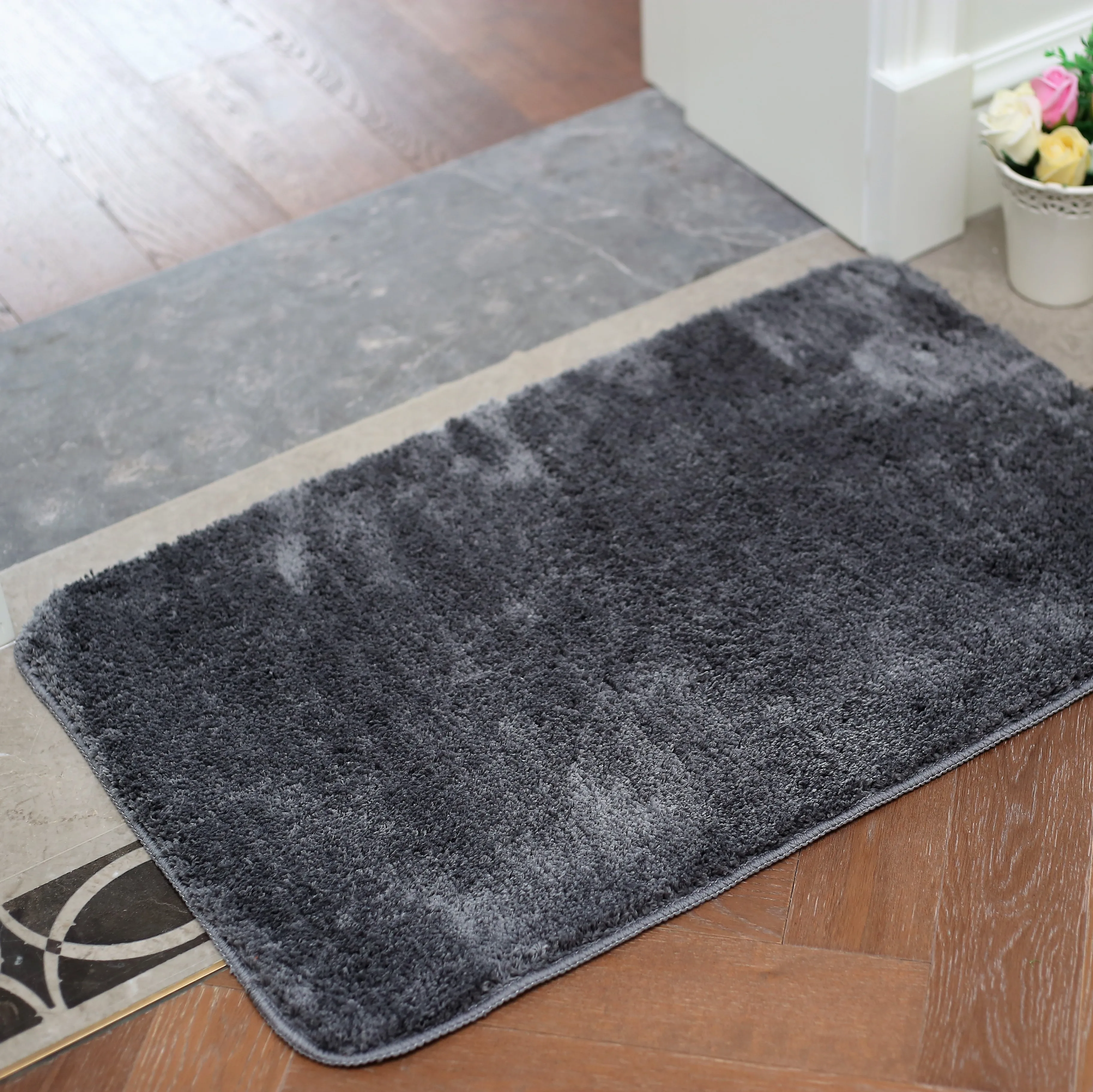 
Thick cozy elbow yarn TPR bottom anti slip press resistant room door carpet kitchen rug floor mat 
