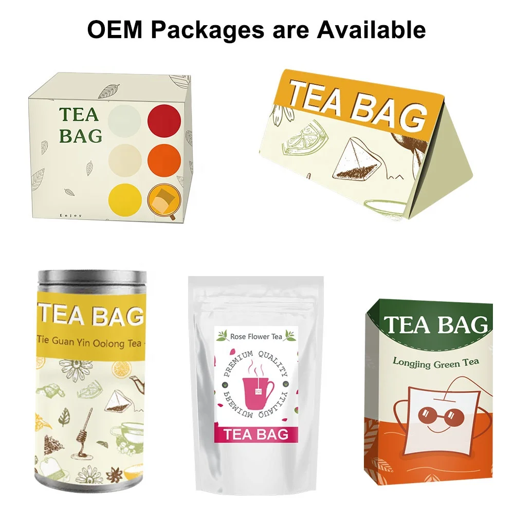 
Custom EU Compliant Biodegradable Nylon Triangle Teabag Mesh Teabags Pyramids Tea Bags With String Pyramid Tea Bag Tags 