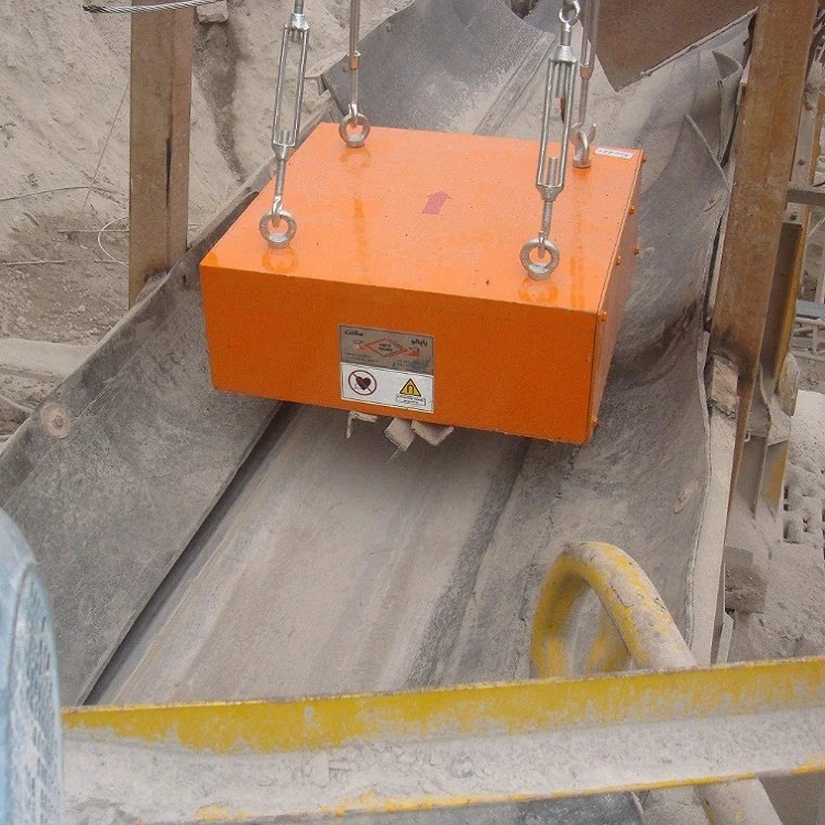 high intensity fine RCYB dry suspended permanent overband glass magnet magnetic separator  for conveyor belts