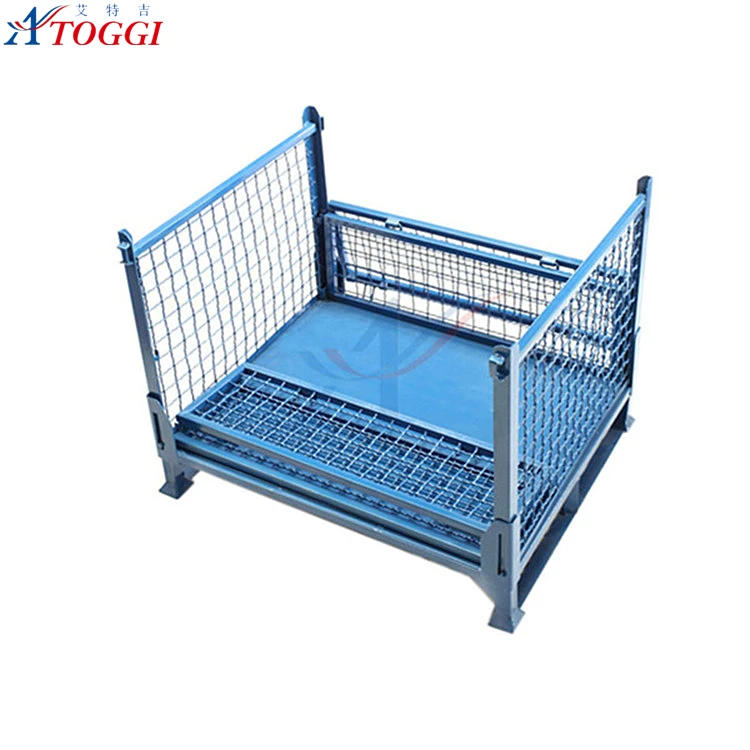 800kg capacity blue wire mesh cage metal bin storage container