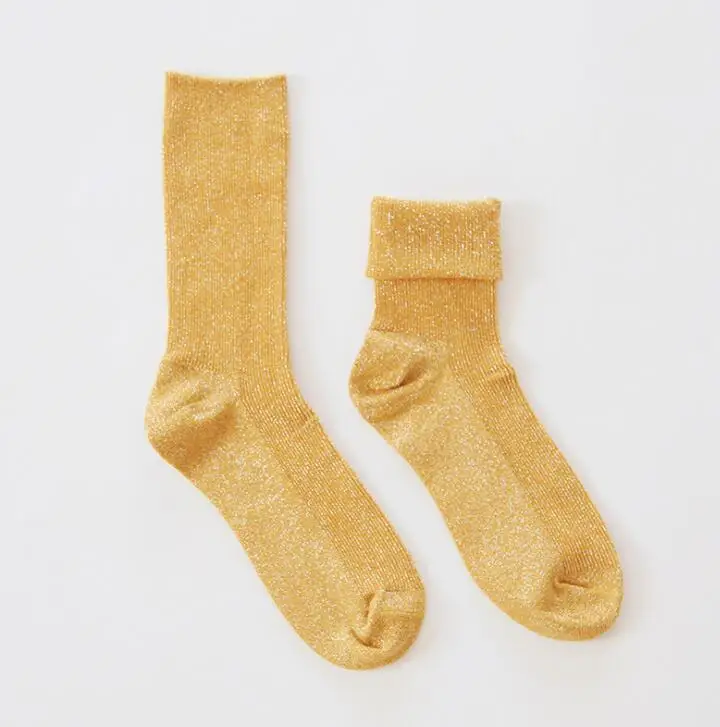 
2020 Latest arrival hot glitter silver fashion women Summer loose lurex socks 