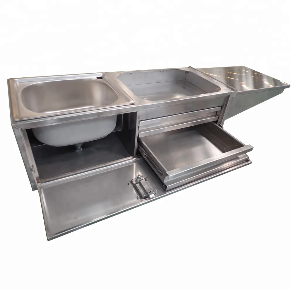 New Design Small Stainless Steel Slide Out  Mobile Camping Trailer Caravan  Tailgate Kitchen for sale