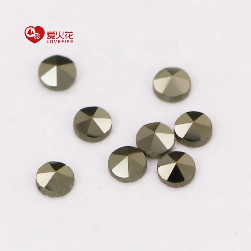 1000pcs/pack PP1 PP2 loose natural pyrite round shape cut flat bottom marcasite stones for jewelry making
