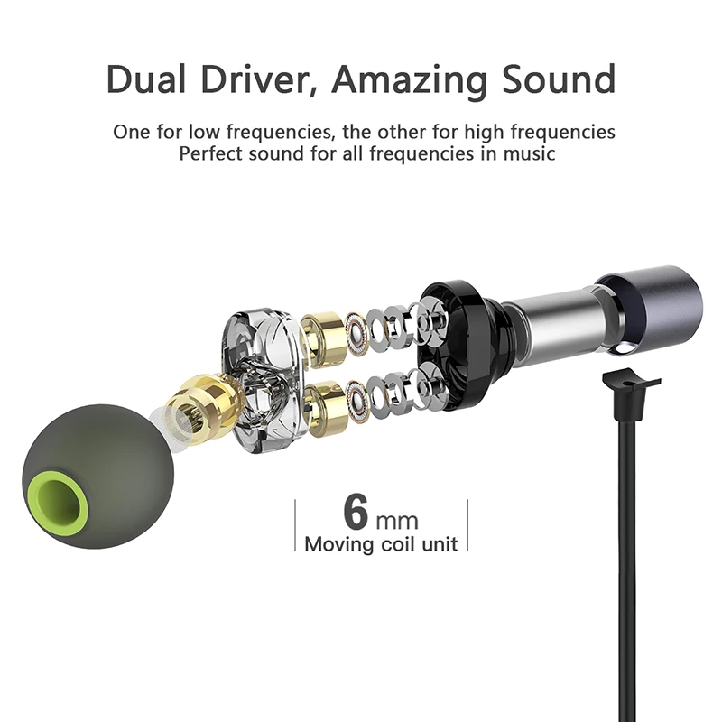 AWEI New product Dual Driver Bluetooth Earphone