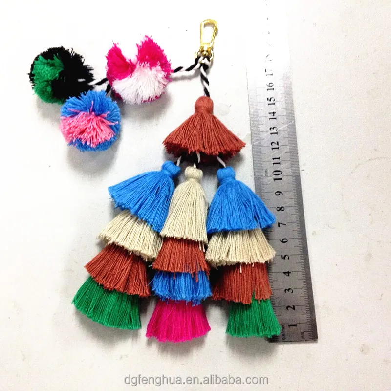 Модный Красочный помпон кисточка и хлопок помпон кисточка для сумочки