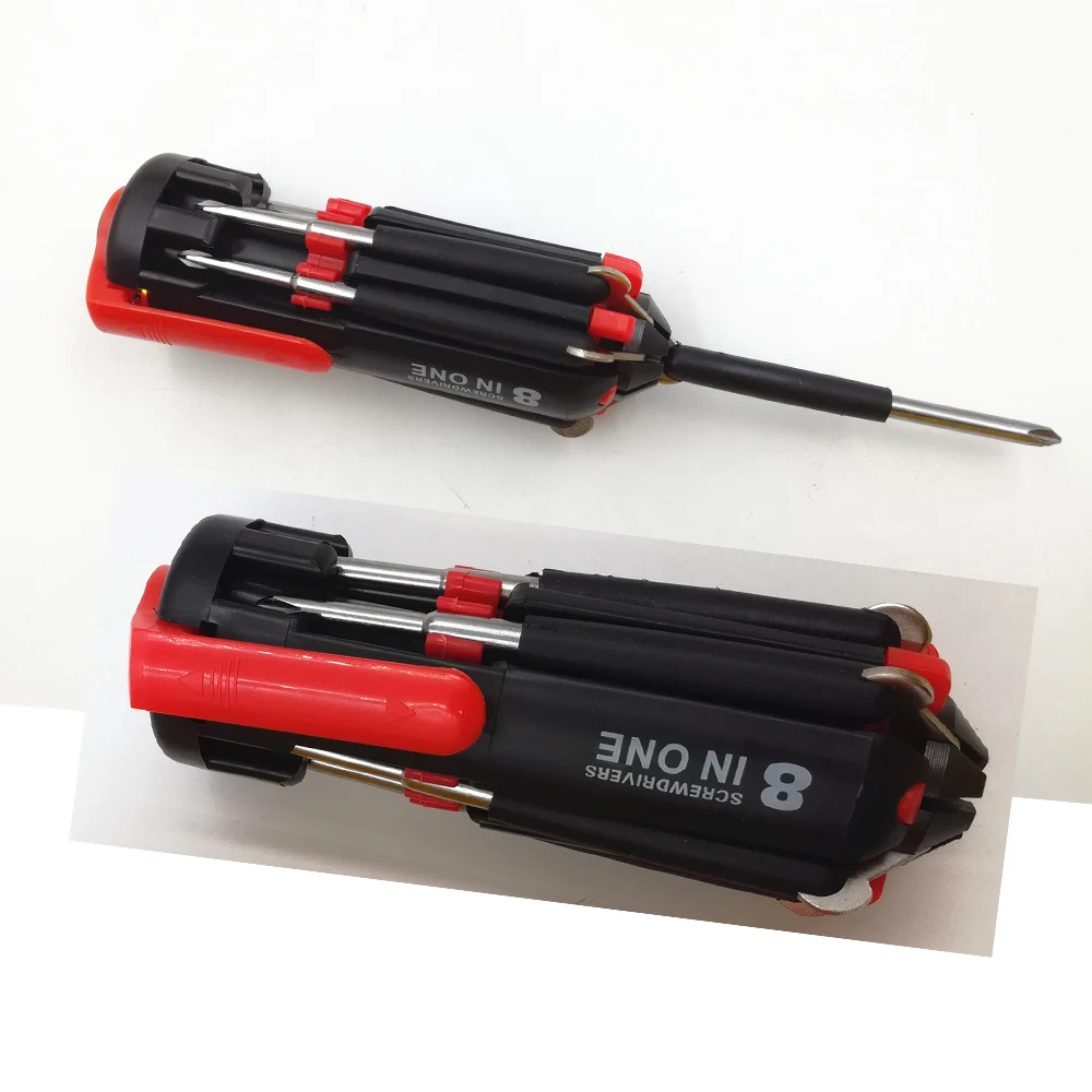 8 в 1 Многофункциональный Phillips факел свет отвертка Набор инструментов со светодиодной подсветкой