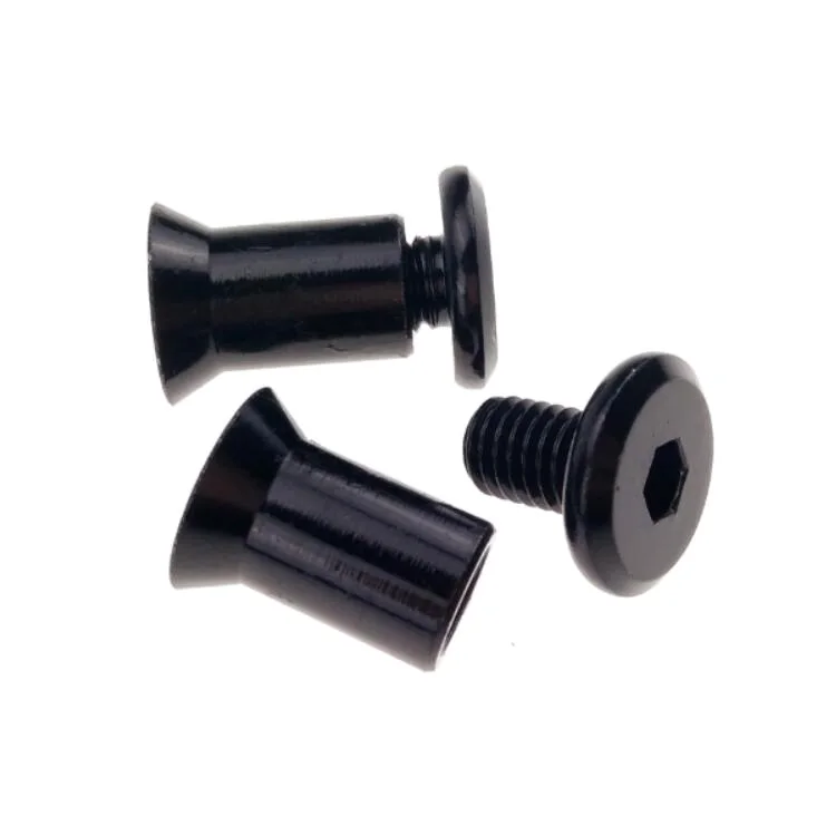 Black Stainless Steel Book Screws Assembled Binding Post Bolts 1/4 Socket Head