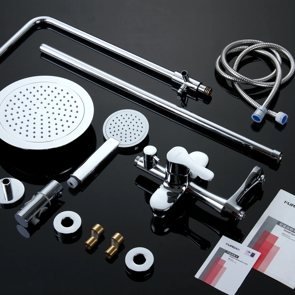 Современный латунный хромированный большой набор для ванной комнаты FUAO, Китай