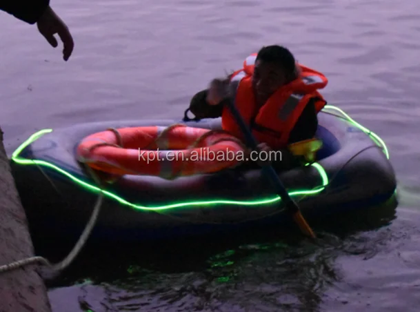 Water lighting safety guidance pulling-boat, rowboat floating glowing rescue rope