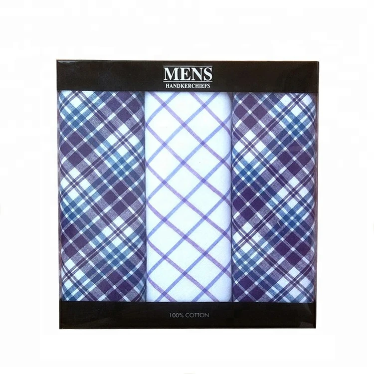 Индивидуальный хлопковый мужской носовой платок в коробке