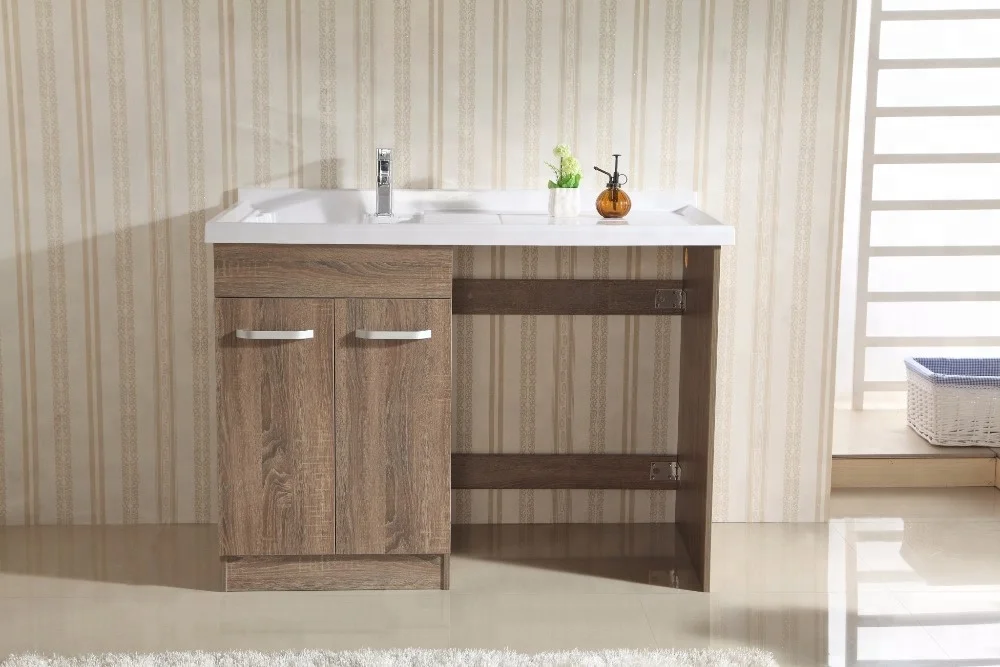 factory direct laundry vanity built-in washing machine cabinet with solid surface