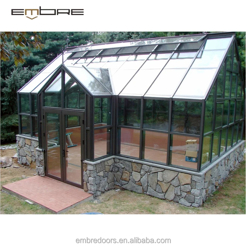 Aluminium frame glass house for pool glasshouse