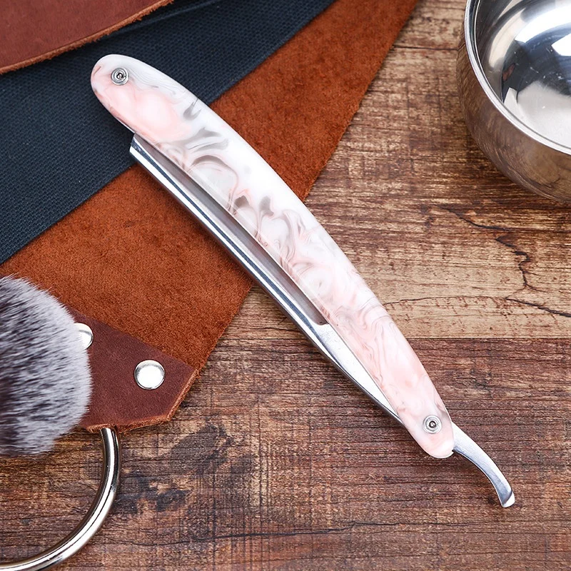 Cut Throat Shaving Straight Razor Carbon Steel Barber Sharpen Straight Razor Shave German Safty Shaver Throat Razor Resin Handle
