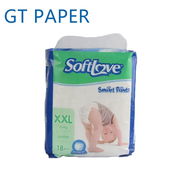 Softlove XXL 18 хорошего качества одноразовые детские подгузники дышащие дешевые детские подгузники