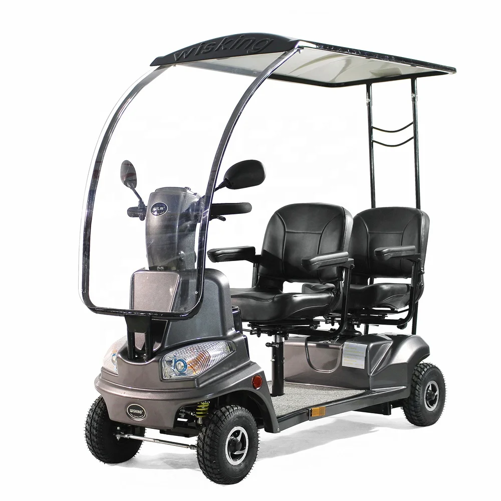 Large size  2 seat 4 wheel  electric mobility scooter with sunny roof for adult wisking 4033B