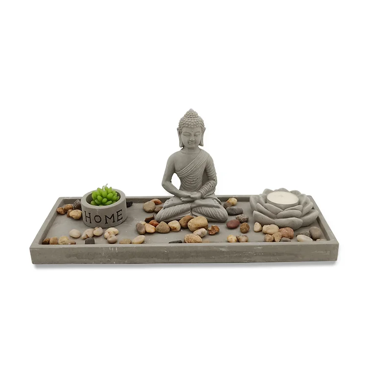 Handy Craft decor sitting buddha zen garden statues cement craft