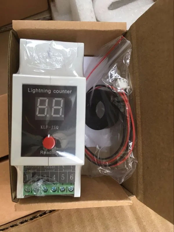 Digital lightning arrester strike counter white Lightning counter strike