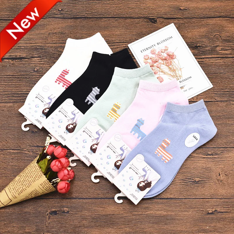 Spring Popular Animal  Pattern Cute Cartoon Cotton Crew Women Ladies Socks