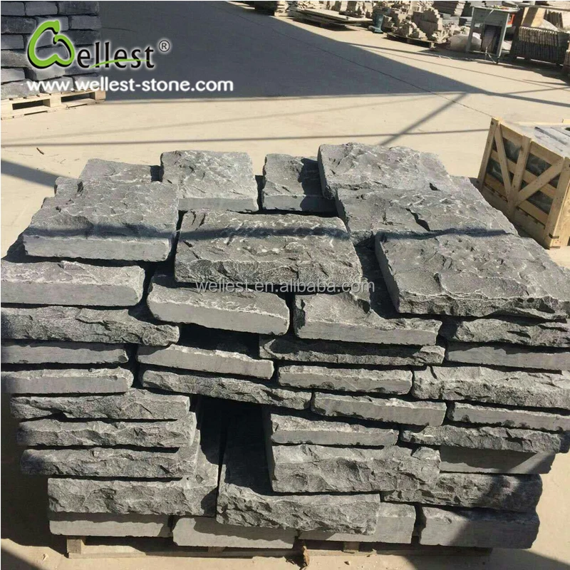 Черный известняк, стоянка, мощение, подъездная дорожка, кубический кирпич, камень