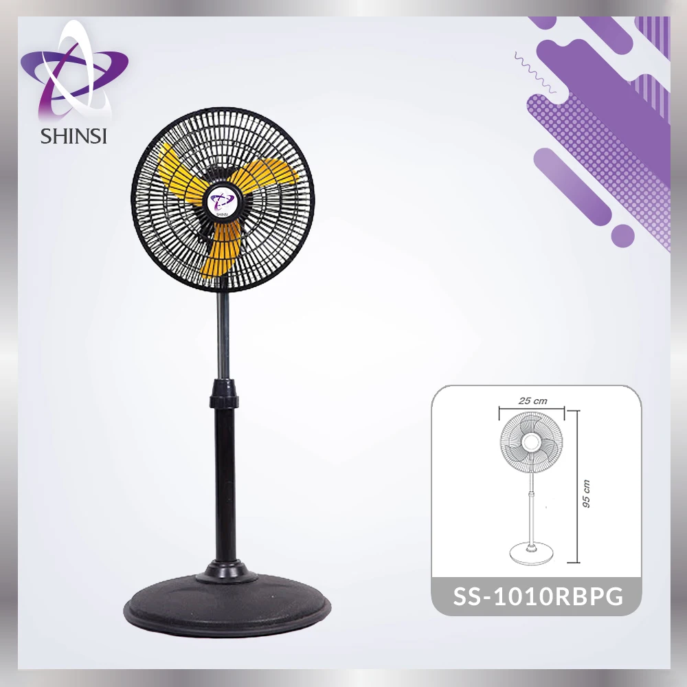 High efficiency Oscillating Pedestal Stand Fan SS-1010RBPG low noise  3 blades