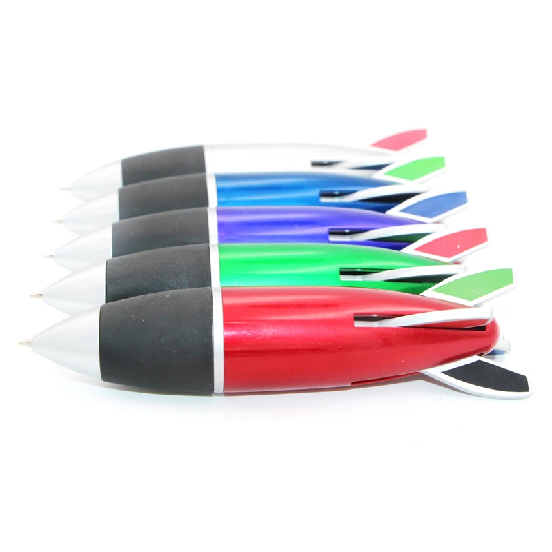 Novelty creative rockets or guidedmissile shaped ballpoint pen with multicolor for Promotion drum stick shaped pen