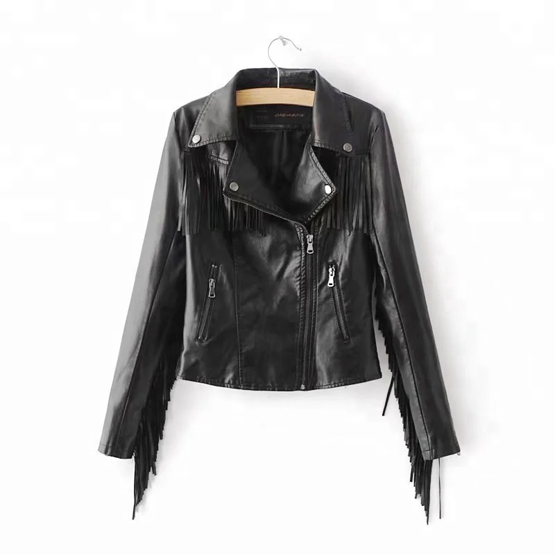 Женская куртка из искусственной кожи в стиле панк