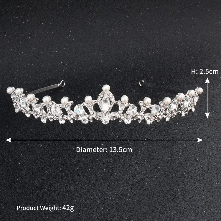 
2018 new arrival sample wedding crown pearl bridal tiaras crown bridal hair accessories 