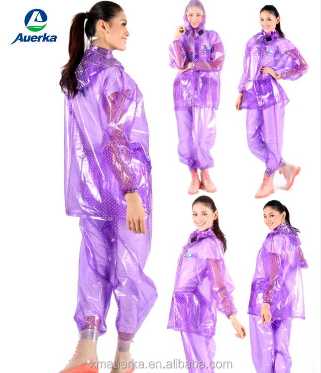 
2015 Fashion style PVC film raincoat/rainwear/rainsuit 